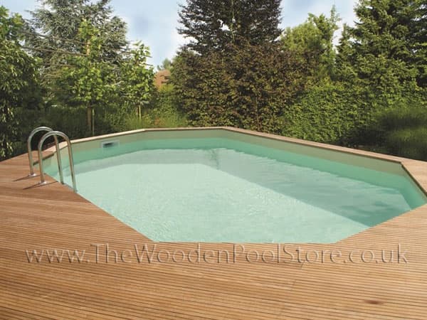Luxury Octoo 8.1m x 4.6m Wooden Pool - inc Solar Cover 2