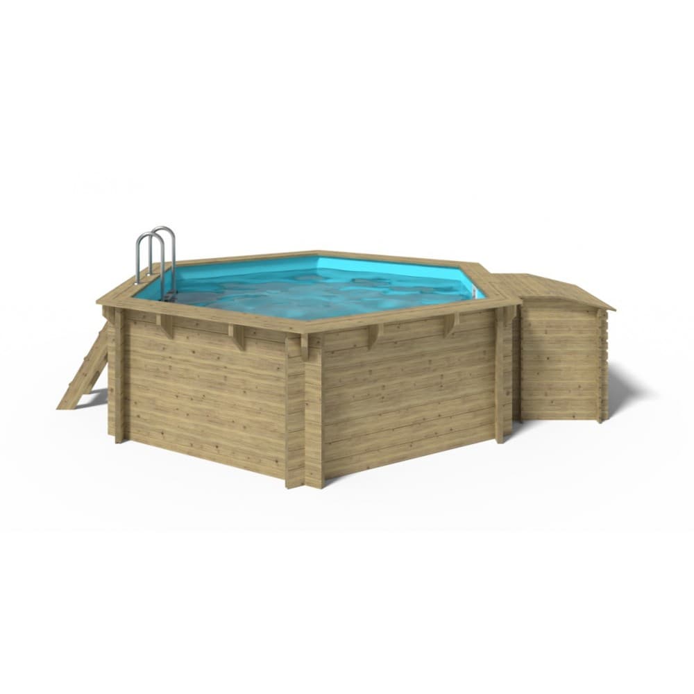 Beaufort Wooden Pool 4.1m x 4.1m (1.17m Deep) Above or In Ground Hexagonal Swimming Pool 2