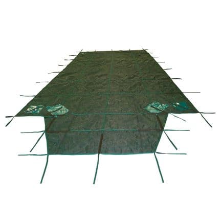Deluxe Pool Debris Cover Criss-Cross for all Swimming Pools with a Roman End Inc Fixings to close for Winter 2