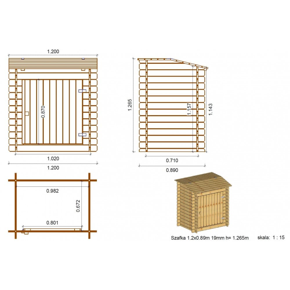 Indian Wooden Pool housing Dimmensions