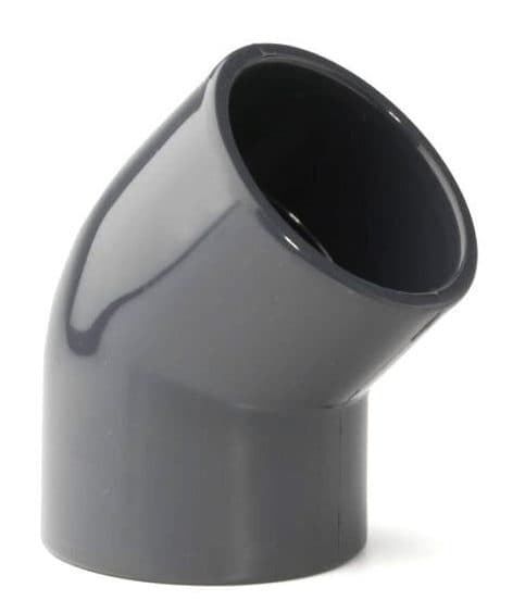 Elbow 45 degree 50mm Solid Pool Pipe Fitting for Swimming Pools Installations