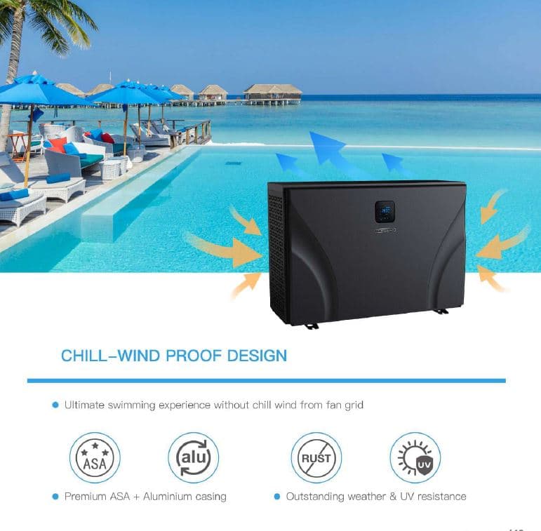 Zealux Heat Pump UX Inverboost Horizontal Pool Heater with Wi-Fi for Swimming Pools 11kw to 40kw All Year Use 18