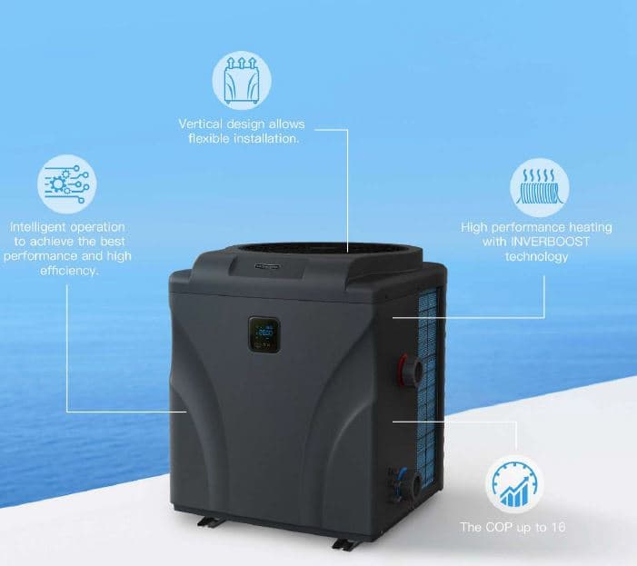Zealux Heat Pump VX Inverboost Horizontal Pool Heater with Wi-Fi for Swimming Pools 17kw to 35kw All Year Use 13