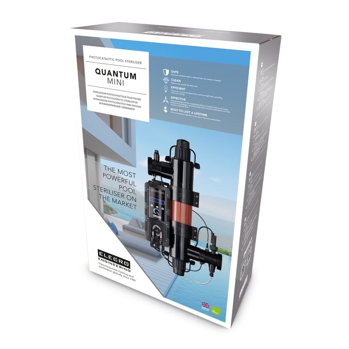 Elecro Quantum Single UV Lamp Systems for Domestic Swimming Pools up to 65m3 with UK Plug 6