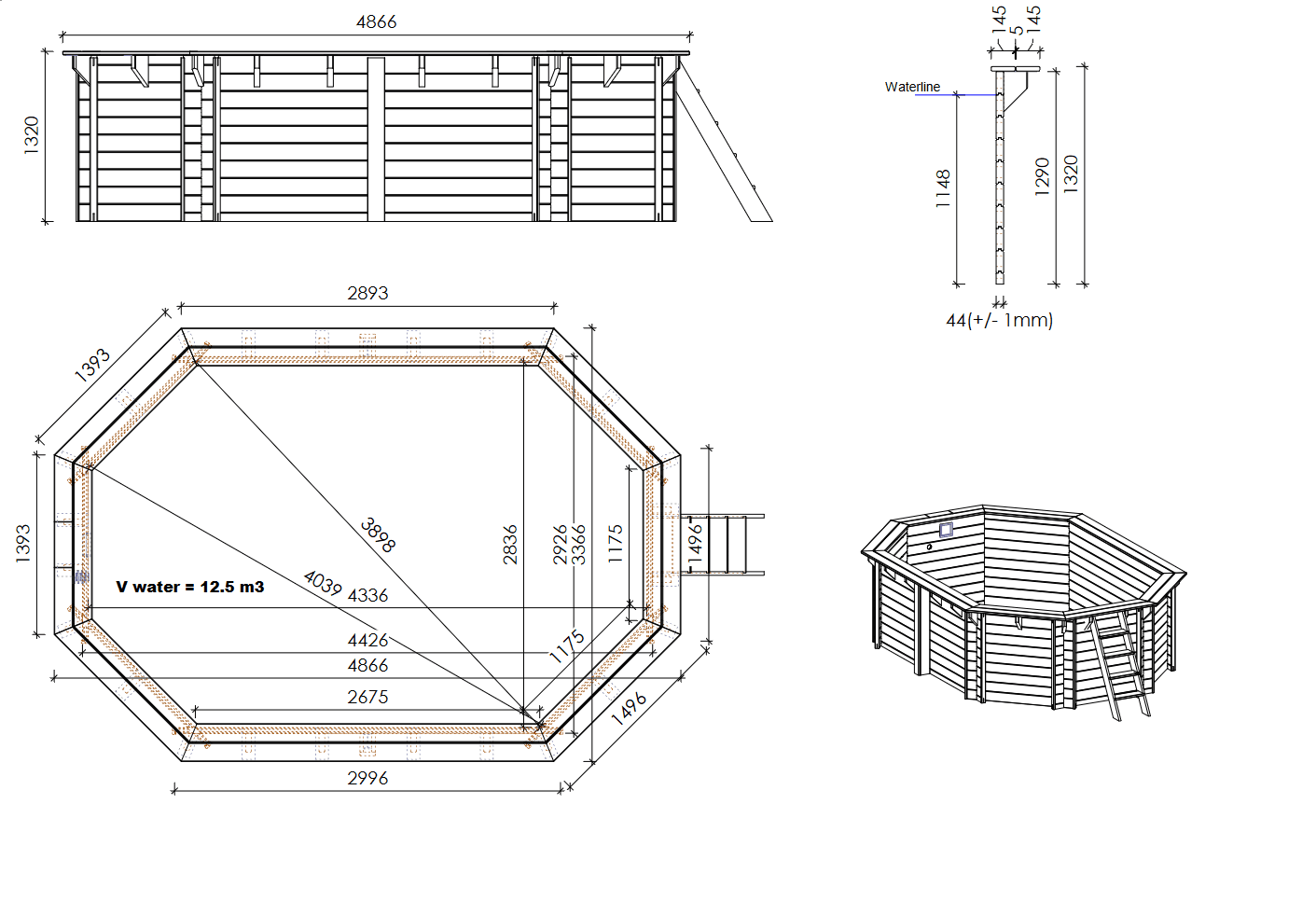 Tasman Plus Wooden pool