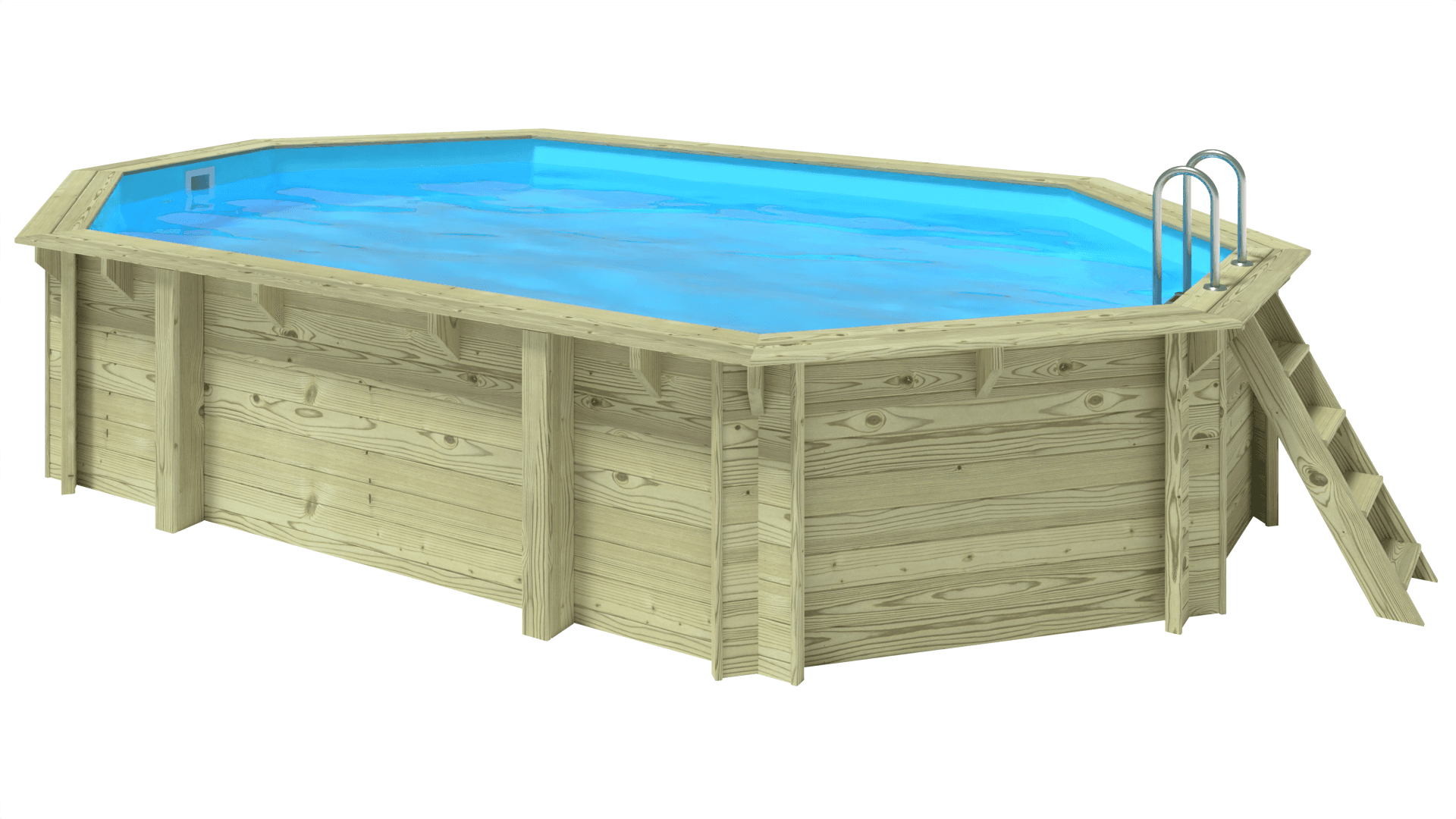Coral Wooden Pool 4.071m x 6.571m x 1.2m Deep Above or In Ground Octagonal Swimming Pool 11