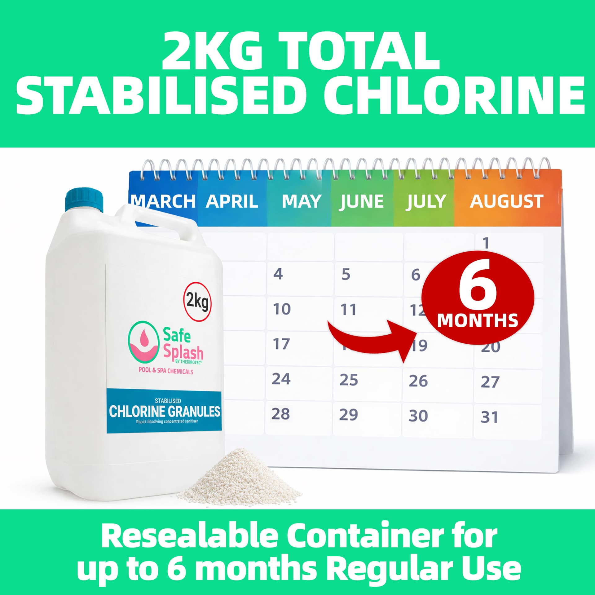 Safe Splash Stabilised Chlorine Granules 2kg 4