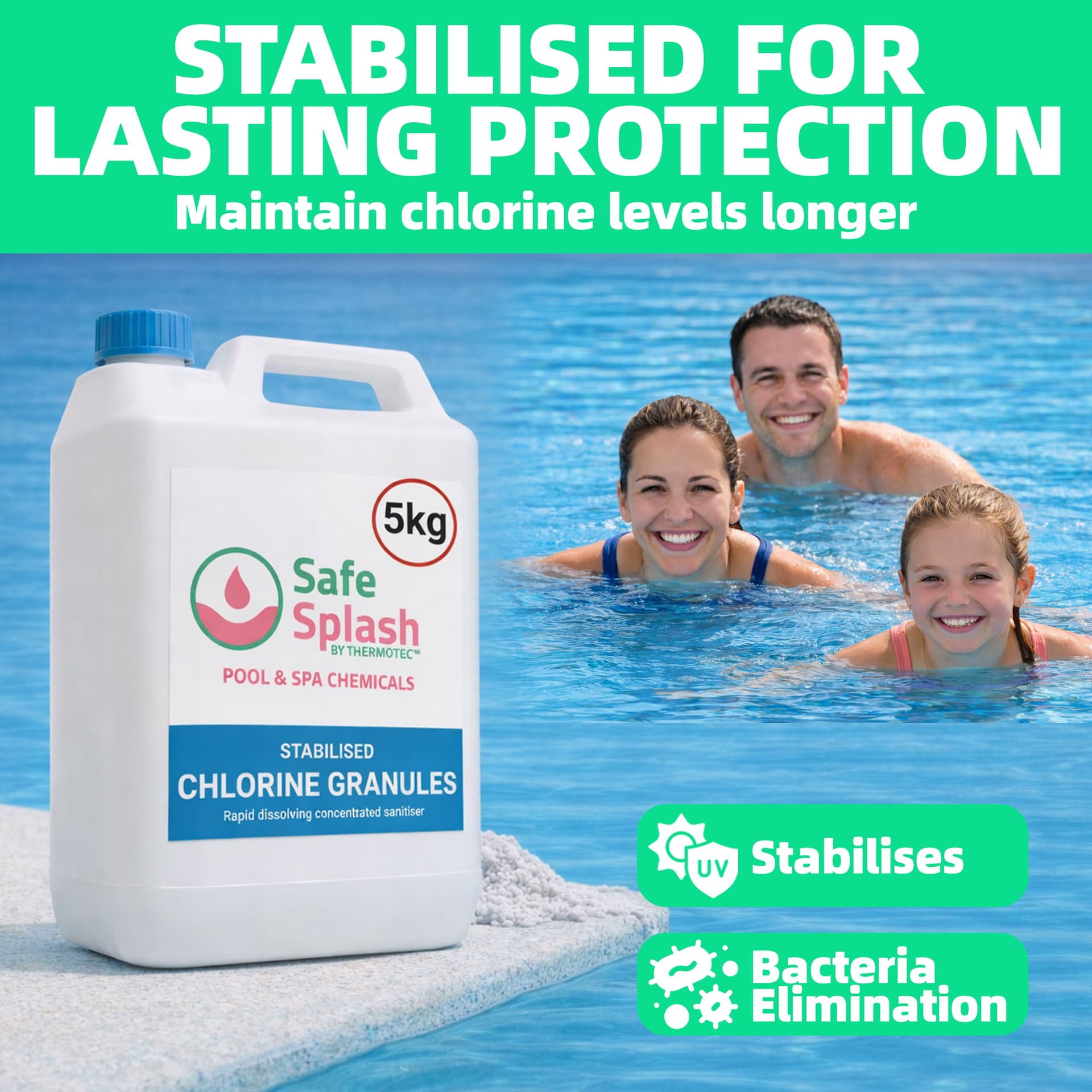 Safe Splash Stabilised Chlorine Granules 5kg 5