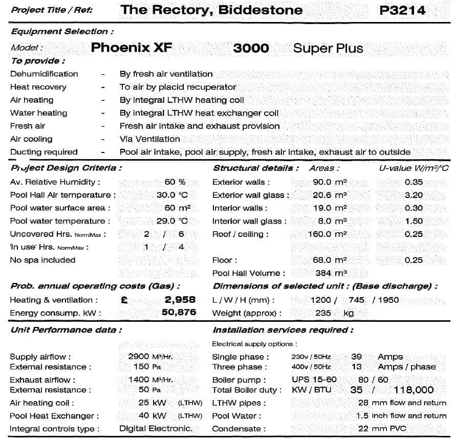New Heatstar Phoenix XF 3000 Super Plus Unused Indoor Swimming Pool Air Handling Unit P3214 4