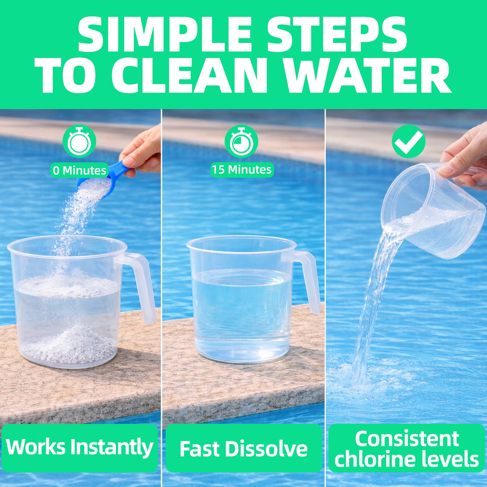 Safe Splash Stabilised Chlorine Granules 1kg 3