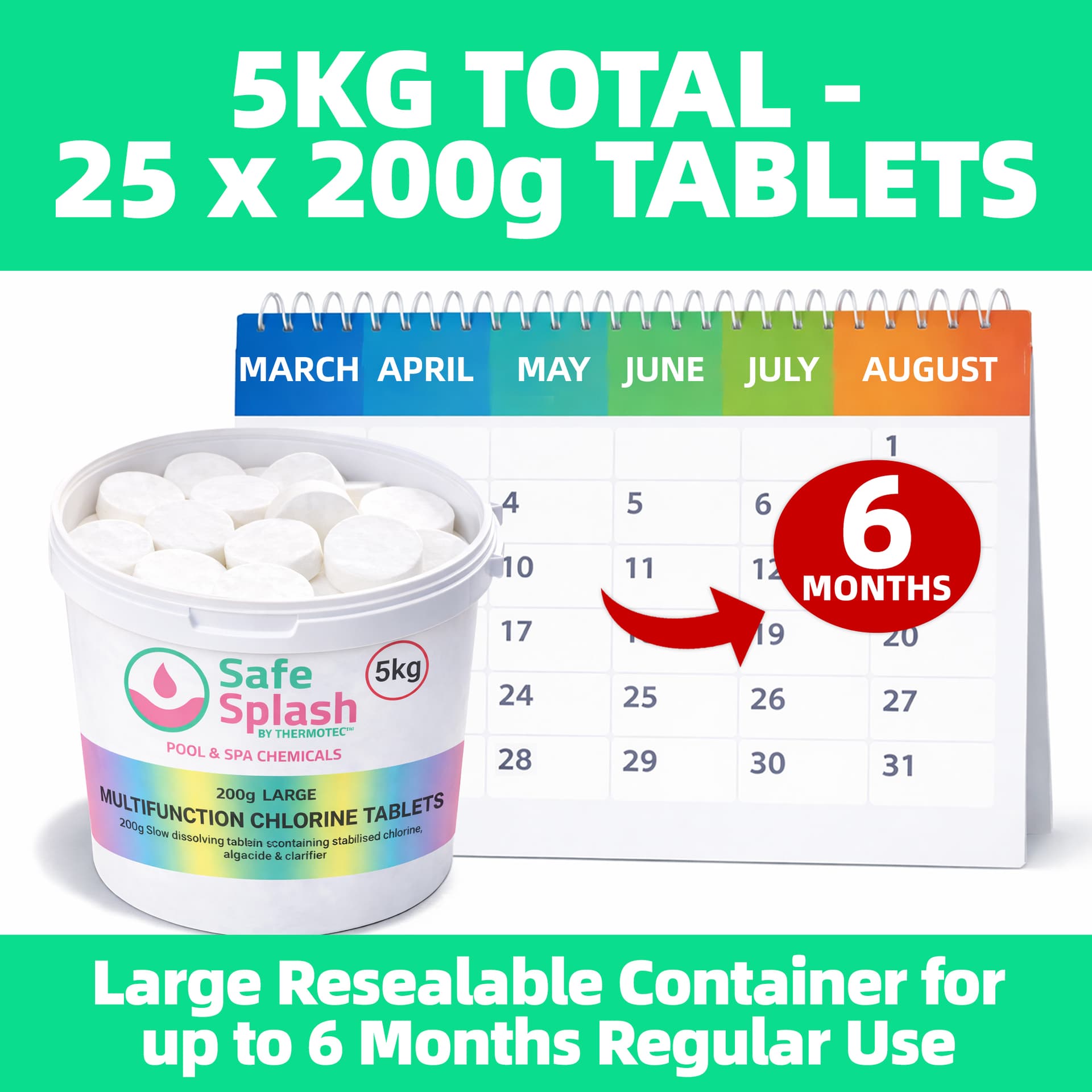 Safe Splash Multi Chlorine Large Tablets 5kg 2