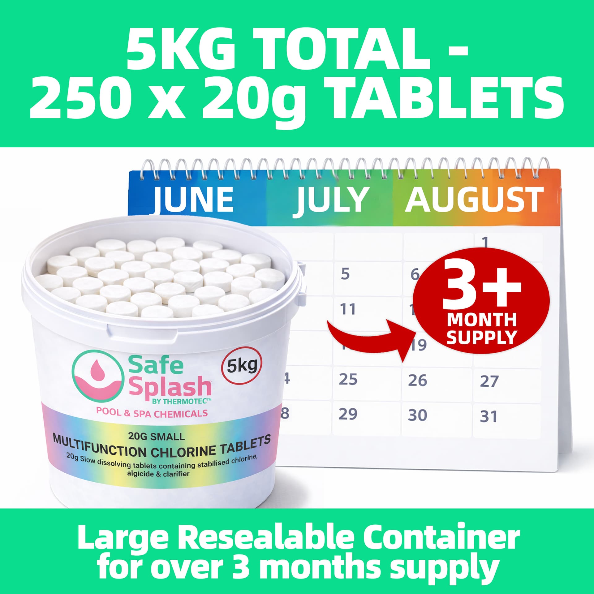 Safe Splash Multi Chlorine Small Tablets 5kg 5