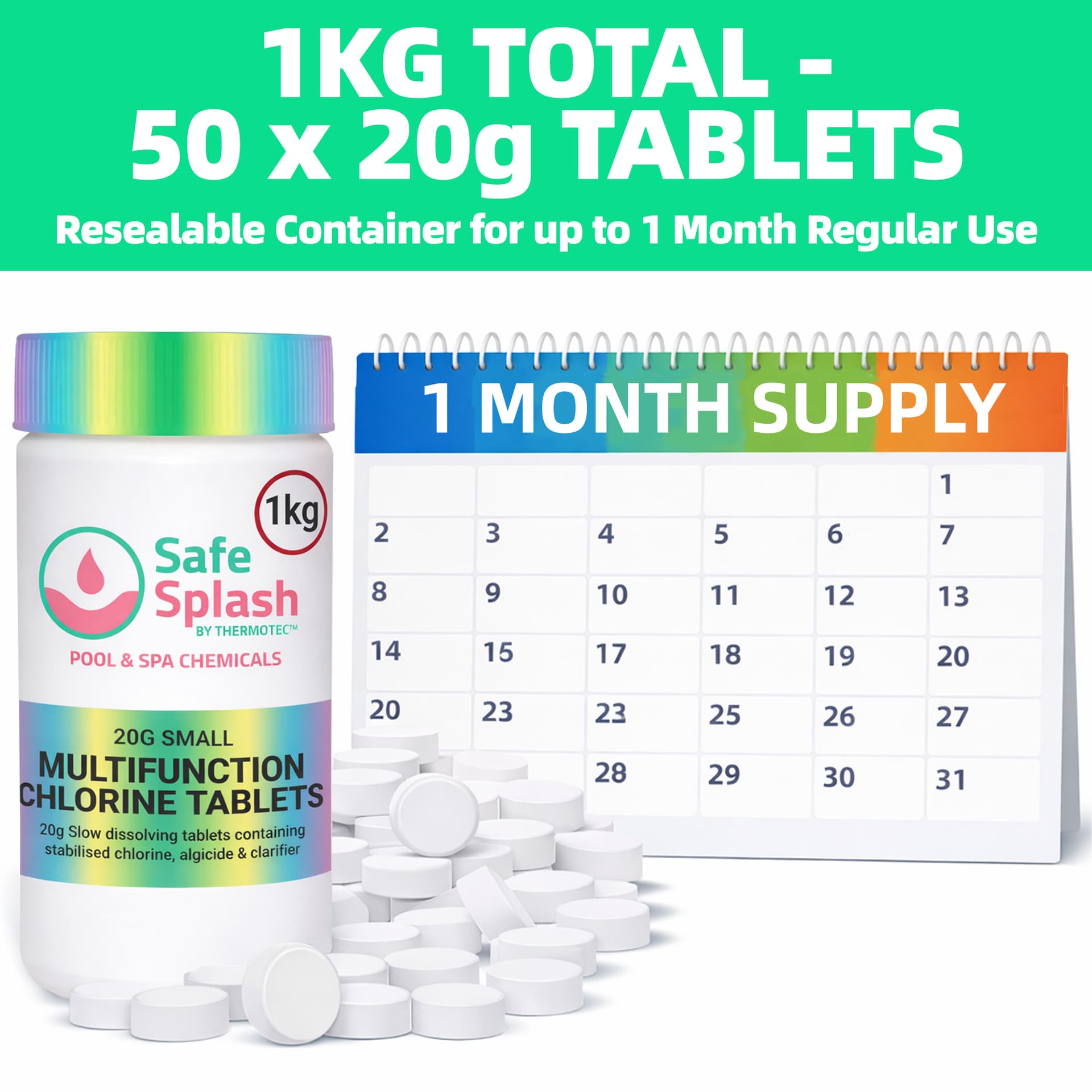 1kg Safe Splash Pool Multi Pool Tablets 4