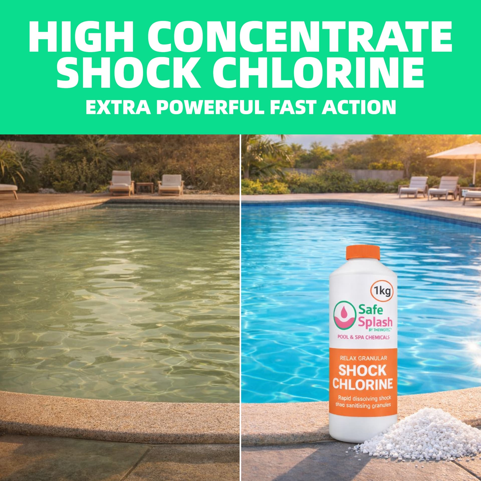 1kg Safe Splash Pool Granular Shock Chlorine 3