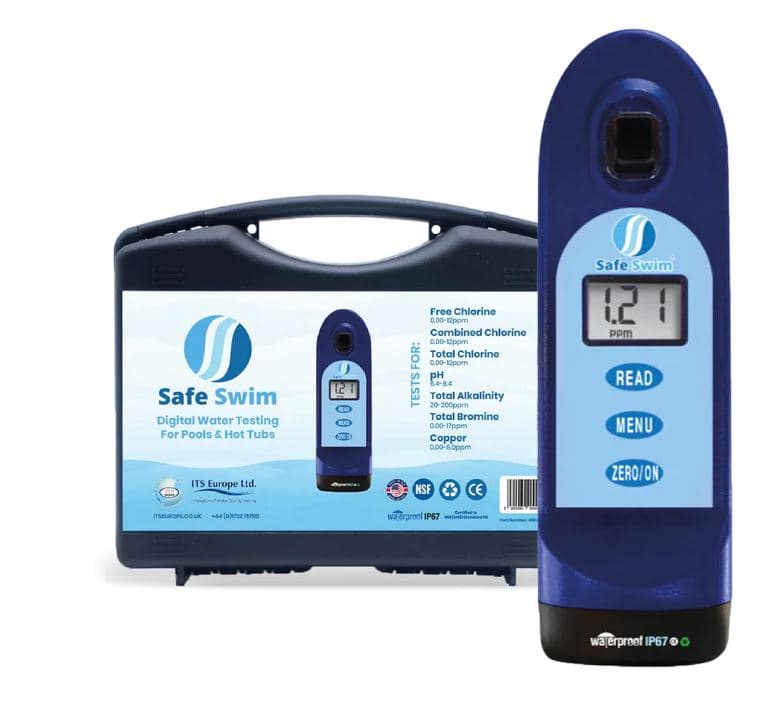 Safe Swim Pool Water Tester Photometer, Chlorine, pH, Alkalinity, Bromine, Meter etc 6