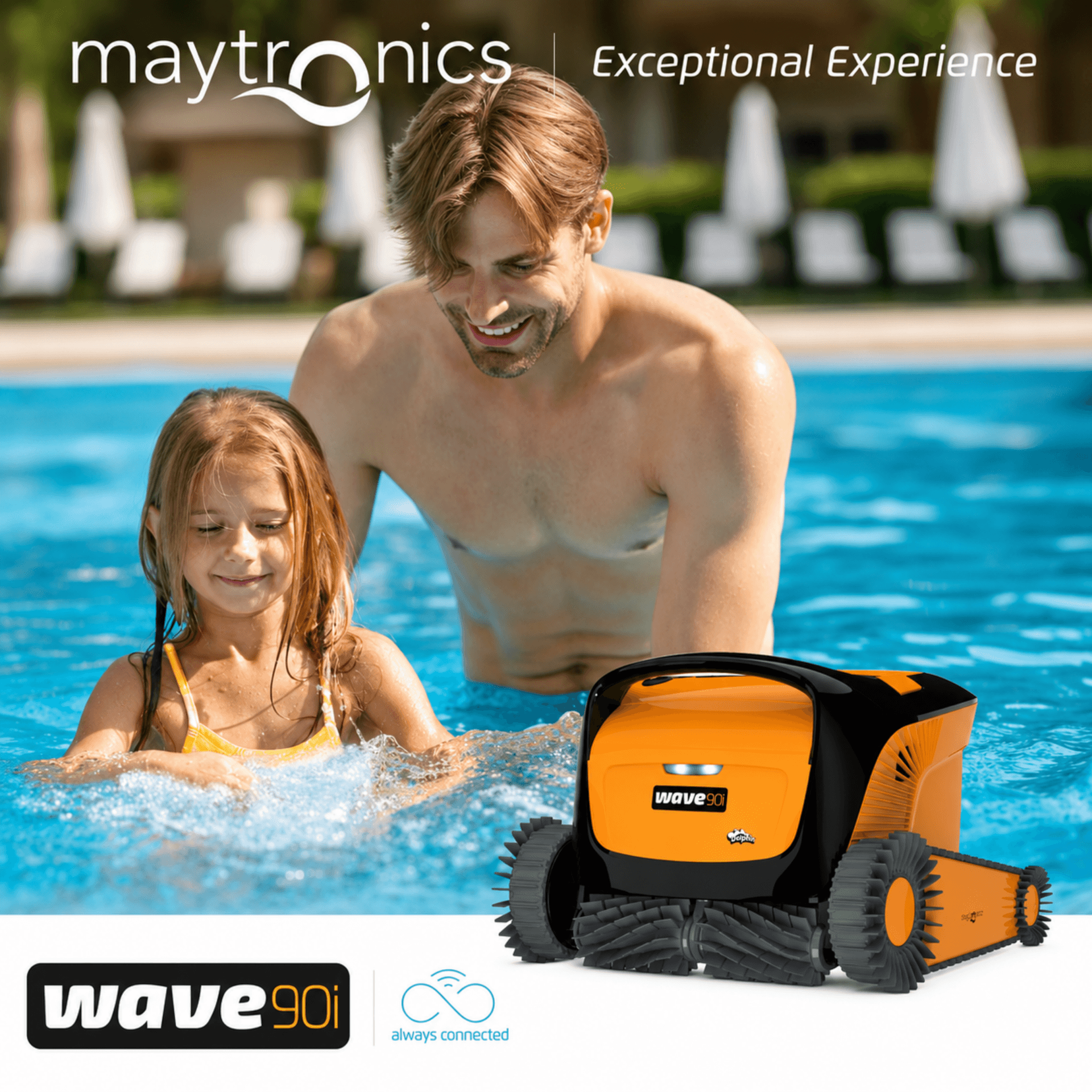 Dolphin Wave 90i Pool Cleaner Commercial Swimming Pool Floor Walls Waterline for pools up to 20m 2
