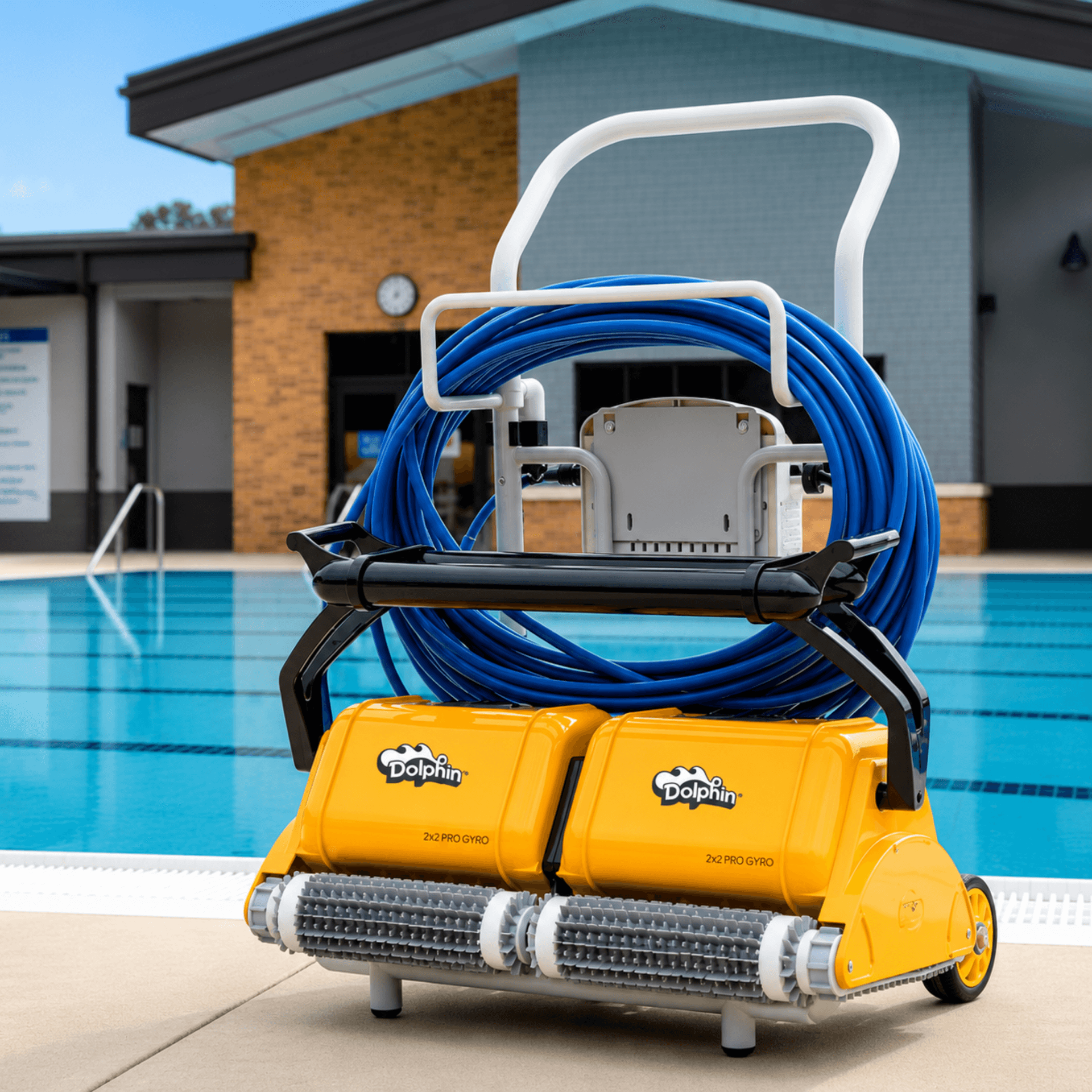 Dolphin 2x2 Pro Gyro Pool Cleaner Commercial Swimming Pool Floor Walls Waterline for pools up to 40m 4