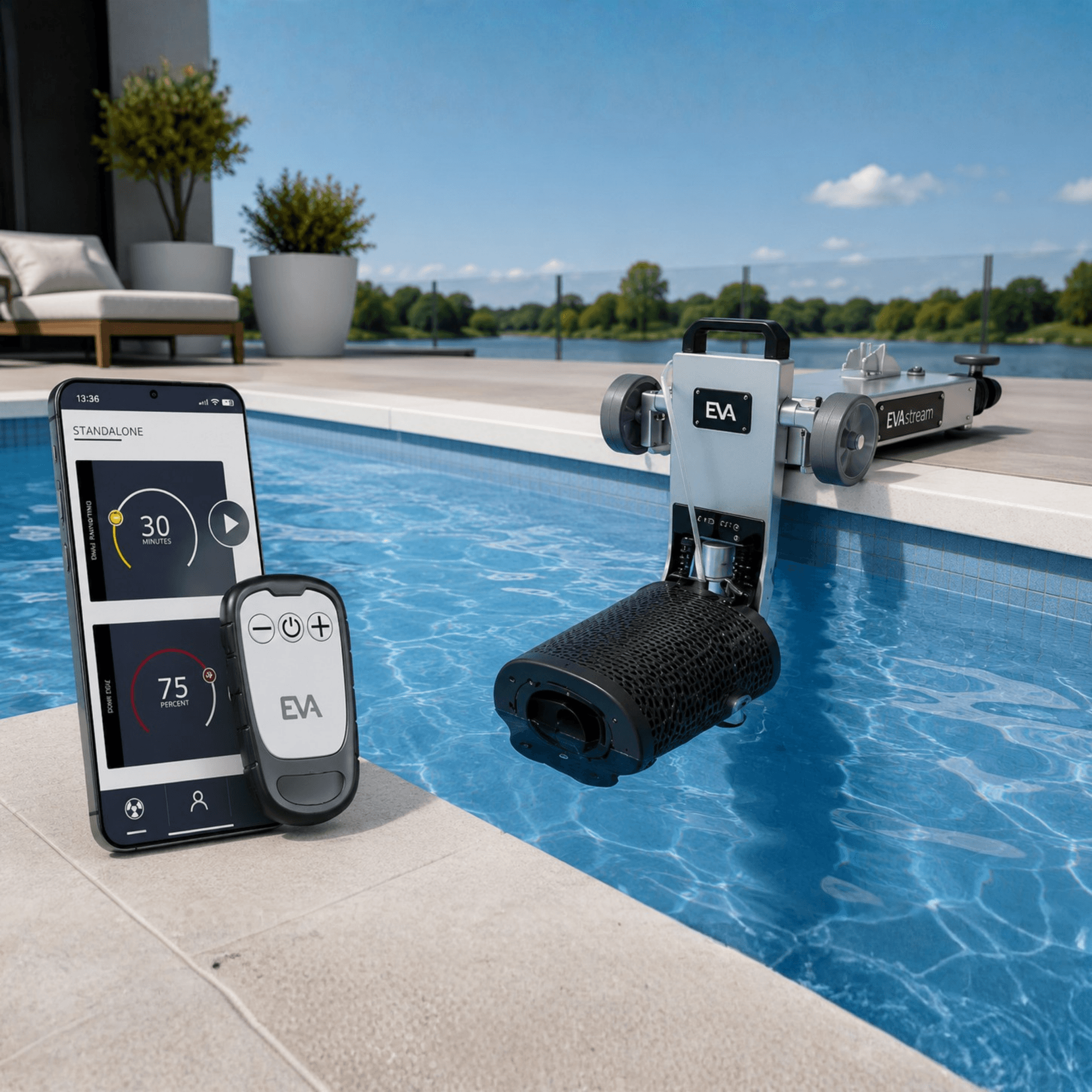 EVAstream Move  Counter Current System Swimming Pools wireless plug &amp; play swimming machine. 5
