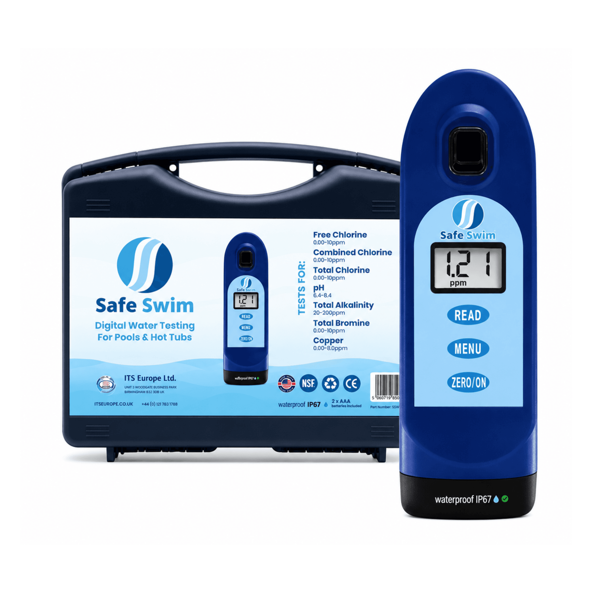 Safe Swim Pool Water Tester Photometer, Chlorine, pH, Alkalinity, Bromine, Meter etc 1
