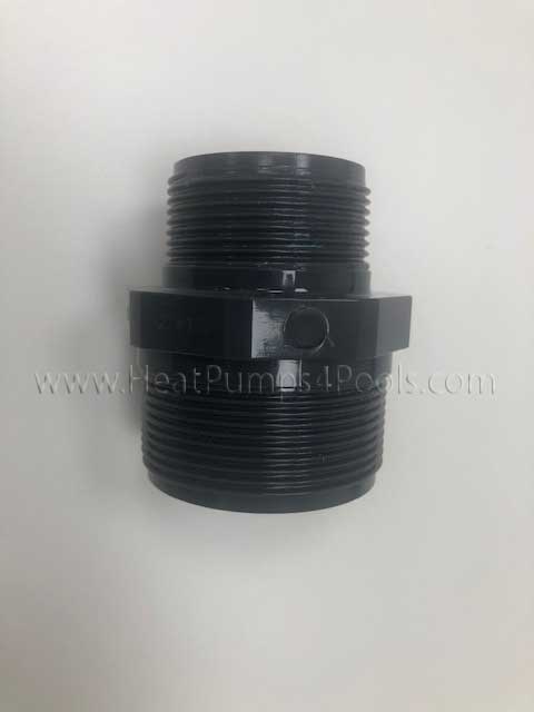 2" to 1.5" Threaded Reducing Nipple in Grey Swimming Pool Heat Pump Installation