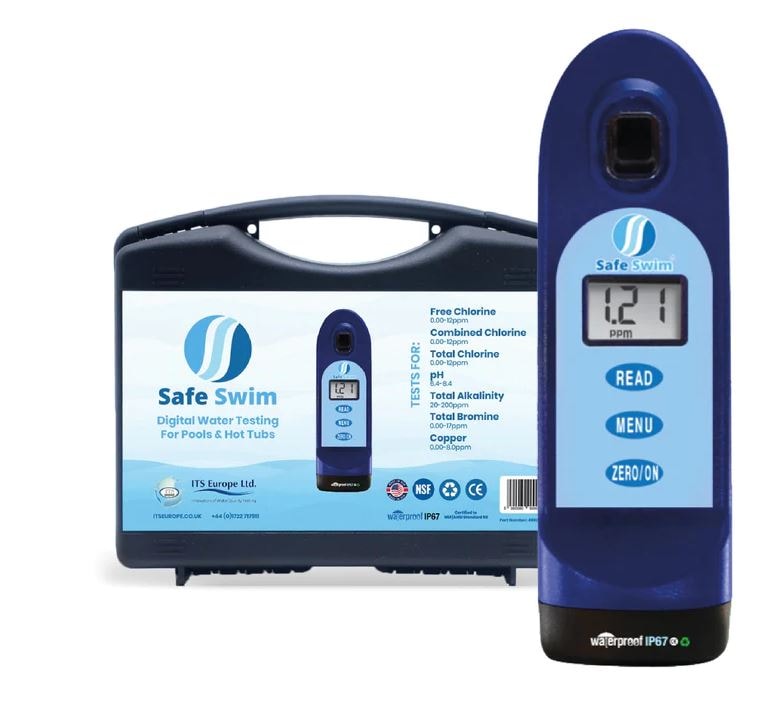 Safe Swim Pool Water Tester Photometer, Chlorine, pH, Alkalinity, Bromine, Meter etc