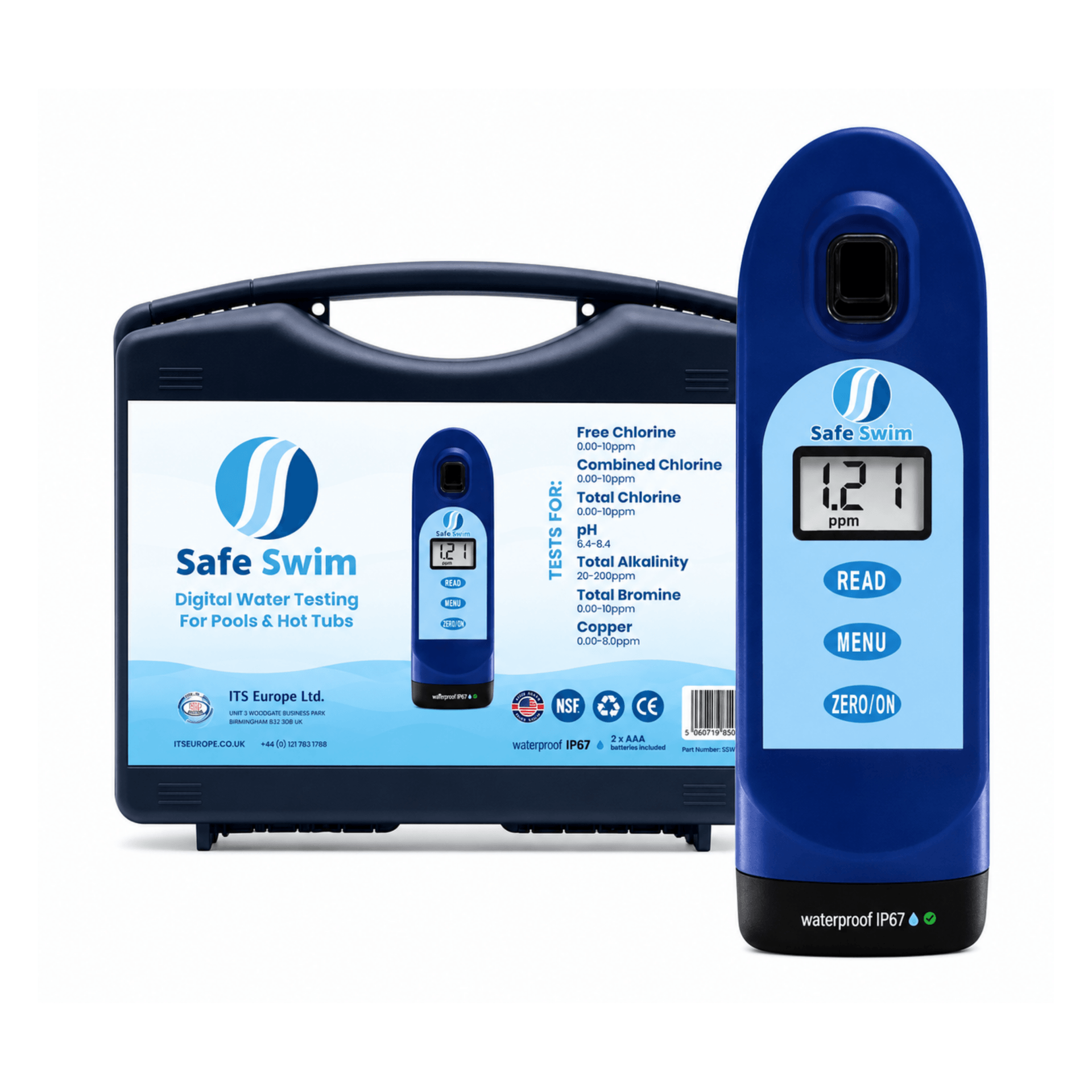 Safe Swim Pool Water Tester Photometer, Chlorine, pH, Alkalinity, Bromine, Meter etc