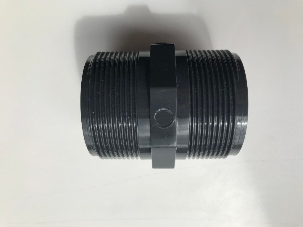 2" to 2" Threaded Nipple in Grey Joins two Intex Hoses Together